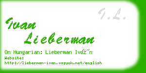 ivan lieberman business card